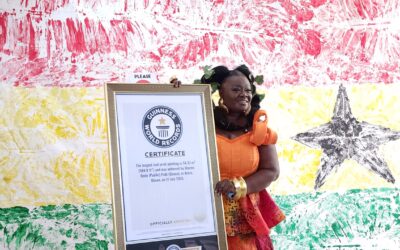 Dede Padi (Padiki) Unveils World’s Largest Leaf Print Painting at National Theatre
